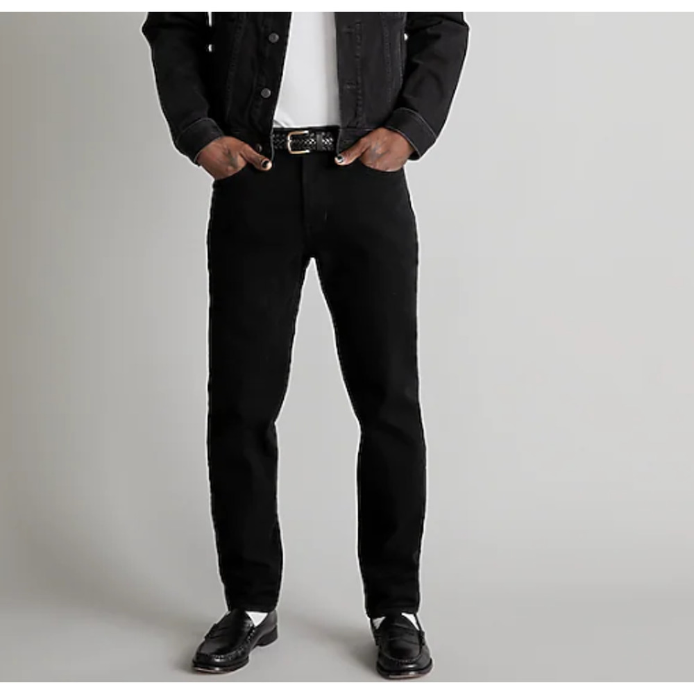 Madewell Jeans Mens 29x30 Black Athletic Slim Coolmax Denim Zip Fly Cotton NG322